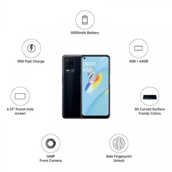 Oppo A54 BLACK 800 X 800 RIGHT phonewale ahmedabad android phone online lowest price ahmdeabad surat baroda gujarat rajkot palanpur navasri india